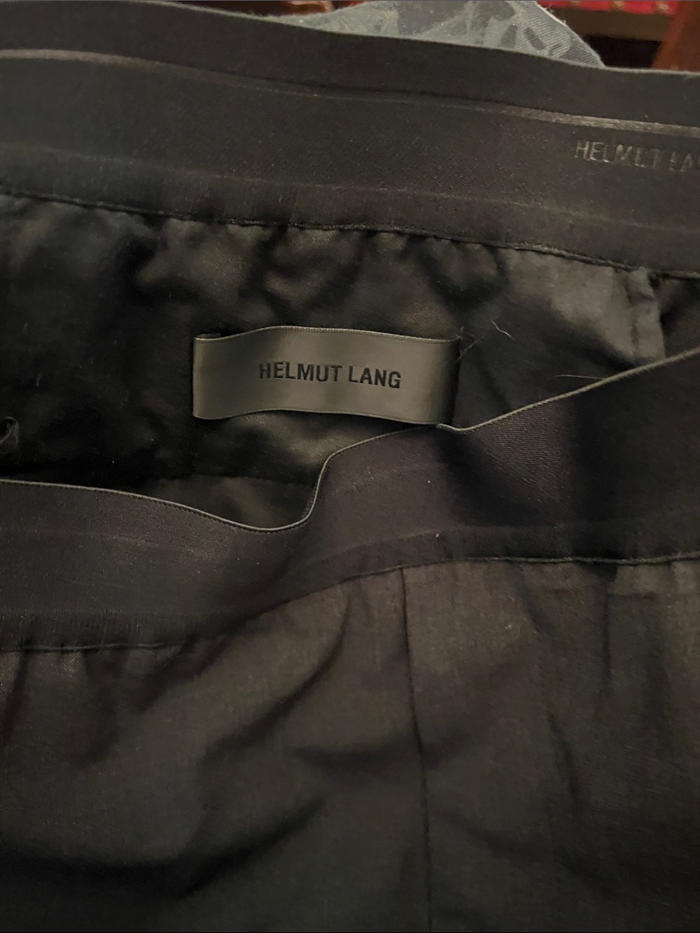 Helmut Lang Black Dress Trousers with Branded Waistband